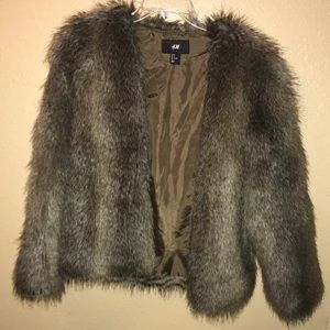H&M faux fur jacket